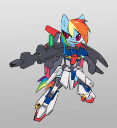 Size: 1832x2000 | Tagged: safe, artist:satv12, imported from derpibooru, rainbow dash, semi-anthro, armor, bipedal, crossover, dexterous hooves, gundam, mobile suit gundam, zeta gundam