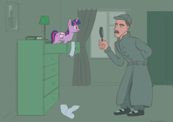 Size: 3508x2480 | Tagged: dead source, safe, artist:kozachokzrotom, imported from derpibooru, twilight sparkle, human, pony, unicorn, absurd resolution, clothes, context is for the weak, high res, sherlock holmes, sock drawer, socks, unicorn twilight