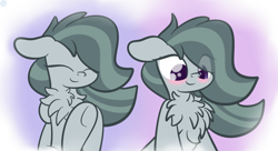 Size: 2816x1536 | Tagged: dead source, safe, artist:kimjoman, artist:php142, imported from derpibooru, marble pie, earth pony, pony, blushing, chest fluff, cute, excessive chest fluff, eye clipping through hair, eyes closed, female, floppy ears, marblebetes, mare, smiling, weapons-grade cute