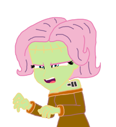 Size: 853x937 | Tagged: safe, artist:bigpurplemuppet99, imported from derpibooru, fluttershy, equestria girls, alternate hairstyle, frankenstein, frankenstein's monster, open mouth