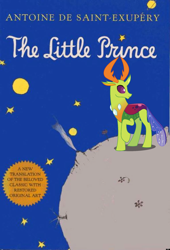 Size: 1536x2264 | Tagged: safe, artist:damiranc1, deleted from derpibooru, imported from derpibooru, thorax, changedling, changeling, book cover, book parody, cover, king thorax, looking back, parody, planet, raised hoof, solo, stars, text, the little prince