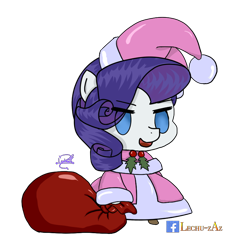 Size: 800x834 | Tagged: safe, artist:lechu-zaz, imported from derpibooru, rarity, pony, unicorn, christmas, fate/grand order, hat, holiday, padoru, santa hat, simple background, solo, transparent background