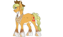 Size: 4197x2473 | Tagged: safe, artist:loladotz, imported from derpibooru, applejack, earth pony, pony, the last problem, applejack's hat, bandana, cheek fluff, chest fluff, cowboy hat, cutie mark, ear fluff, female, hat, older, older applejack, simple background, solo, transparent background, unshorn fetlocks