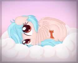 Size: 995x803 | Tagged: safe, artist:vito, deleted from derpibooru, imported from derpibooru, cozy glow, pegasus, pony, a better ending for cozy, alternate hairstyle, cloud, covering, cozybetes, cozylove, curled up, cute, female, filly, looking at you, weapons-grade cute