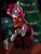 Size: 1010x1346 | Tagged: safe, alternate version, artist:yuris, imported from derpibooru, pinkie pie, cat, pony, alternate character, cheek fluff, chest fluff, christmas, christmas sweater, christmas tree, clothes, ear fluff, female, holiday, sitting, solo, sweater, tree