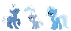 Size: 1138x498 | Tagged: safe, artist:springthornwillow, imported from derpibooru, pokey pierce, trixie, oc, pony, base used, crack ship offspring, crack shipping, derp, family, female, filly, freckles, male, offspring, parent:pokey pierce, parent:trixie, shipping, simple background, straight, white background