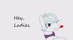 Size: 1031x567 | Tagged: safe, artist:robloxiangriffinpony, deleted from derpibooru, imported from derpibooru, double diamond, earth pony, pony, flirting, flower, handsome, male, rose, solo, sparkles, stallion