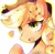 Size: 836x824 | Tagged: safe, artist:jojofassbender, imported from derpibooru, applejack, pony, bust, cute, female, flower, flower in hair, jackabetes, open mouth, petal, portrait, simple background, solo, white background