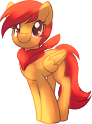 Size: 1948x2620 | Tagged: safe, artist:amura-of-jupiter, artist:tiothebeetle, imported from derpibooru, oc, oc only, oc:epiclper, pegasus, pony, 2020 community collab, derpibooru community collaboration, bandana, female, looking up, mare, simple background, smiling, solo, transparent background