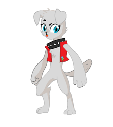 Size: 708x794 | Tagged: safe, derpibooru exclusive, edit, editor:proto29, imported from derpibooru, oc, oc only, oc:roxy, anthro, diamond dog, digitigrade anthro, adopted offspring, female, female diamond dog, next generation, parent:rarity, parent:spike, parents:sparity, redesign, simple background, solo, white background