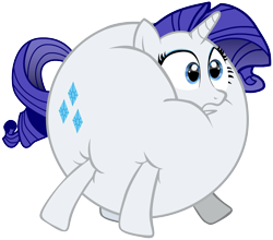 Size: 2376x2095 | Tagged: dead source, safe, artist:ikuntyphoon, imported from derpibooru, rarity, pony, unicorn, female, inflation, mare, rariblimp, simple background, solo, spherical inflation, transparent background, vector