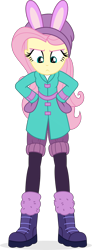 Size: 620x1692 | Tagged: safe, artist:punzil504, imported from derpibooru, fluttershy, equestria girls, equestria girls series, holidays unwrapped, spoiler:eqg series (season 2), blizzard or bust, clothes, coat, digital art, female, simple background, solo, transparent background, unamused, winter outfit