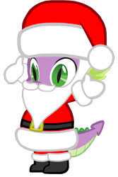 Size: 929x1390 | Tagged: artist needed, safe, imported from derpibooru, spike, dragon, beard, belly, belt, boots, christmas, clothes, costume, fake beard, hat, holiday, male, mittens, santa beard, santa claus, santa costume, santa hat, shoes, simple background, solo, transparent background, vector