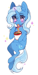 Size: 705x1386 | Tagged: safe, artist:aniimoni, artist:kitten-in-the-jar, imported from derpibooru, trixie, pony, unicorn, blushing, chopsticks, dexterous hooves, eating, female, food, heart eyes, mare, noodles, ramen, ramen face, simple background, solo, sparkles, starry eyes, transparent background, white outline, wingding eyes