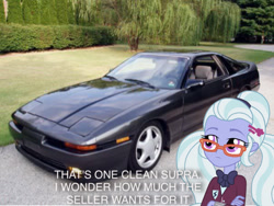 Size: 750x564 | Tagged: safe, deleted from derpibooru, imported from derpibooru, sugarcoat, fanfic:shadowbolts racing, equestria girls, car, photo, toyota, toyota supra