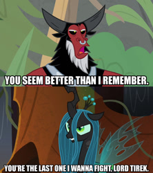 Size: 1280x1440 | Tagged: safe, edit, edited screencap, imported from derpibooru, screencap, lord tirek, queen chrysalis, centaur, changeling, frenemies (episode), the beginning of the end, female, male, meme