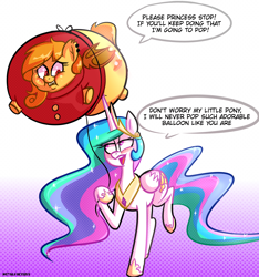 Size: 3000x3200 | Tagged: safe, artist:metalface069, deleted from derpibooru, imported from derpibooru, princess celestia, alicorn, balloon pony, balloonie pony, bat pony, original species, balloon, floating, imminent popping, inflation, string, worried, ych result