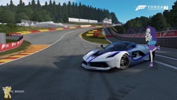 Size: 1192x670 | Tagged: safe, artist:forzaveteranenigma, imported from derpibooru, rarity, fanfic:equestria motorsports, equestria girls, belgium, car, circuit de spa francorchamps, eau rouge, ferrari, ferrari fxx k, forza motorsport 7, laferrari fxx-k, laferrarity, photo, race track, raidillon