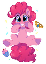 Size: 590x826 | Tagged: safe, artist:colorfulcolor233, artist:oofycolorful, imported from derpibooru, part of a set, pinkie pie, earth pony, pony, cute, diapinkes, element of laughter, female, looking at you, mare, simple background, smiling, solo, white background