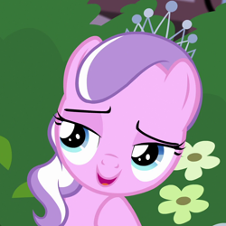 Size: 890x890 | Tagged: safe, imported from derpibooru, screencap, diamond tiara, earth pony, pony, twilight time, cropped, female, lidded eyes, solo