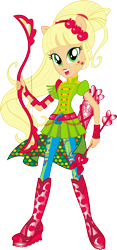 Size: 612x1305 | Tagged: safe, artist:sugar-loop, imported from derpibooru, applejack, equestria girls, friendship games, archery, arrow, bow (weapon), bow and arrow, box art, clothes, female, looking at you, ponied up, pony ears, simple background, solo, sporty style, transparent background, vector, weapon