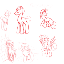 Size: 7920x7872 | Tagged: safe, imported from derpibooru, earth pony, pegasus, pony, unicorn, sketch, sketch dump