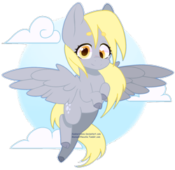 Size: 1024x995 | Tagged: safe, artist:sawberrykiss, imported from derpibooru, derpy hooves, pegasus, pony, abstract background, beanbrows, cloud, cloven hooves, colored hooves, cute, derpabetes, eyebrows, female, flying, heart eyes, mare, solo, spread wings, wingding eyes, wings