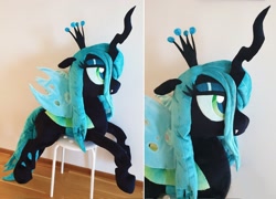 Size: 2588x1868 | Tagged: safe, artist:epicrainbowcrafts, imported from derpibooru, queen chrysalis, changeling, irl, photo, plushie, solo