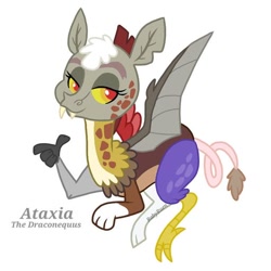 Size: 512x512 | Tagged: safe, artist:rabyruen, imported from derpibooru, oc, oc only, oc:ataxia, draconequus, commissioner:genki, draconequus oc, female, solo