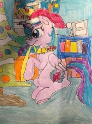 Size: 400x539 | Tagged: safe, artist:wolfspiritclan, imported from derpibooru, oc, oc:pony adean, alicorn, christmas, hearts warming day, holiday