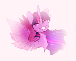 Size: 1024x826 | Tagged: safe, artist:pprinceran, imported from derpibooru, twilight sparkle, alicorn, pony, bust, crying, cute, end of ponies, female, grin, simple background, smiling, solo, tears of joy, twiabetes, twilight sparkle (alicorn), white background