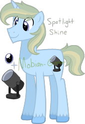Size: 740x1080 | Tagged: safe, artist:mobian-gamer, imported from derpibooru, oc, oc only, oc:spotlight shine, offspring, parent:prince blueblood, parent:trixie, parents:bluetrix