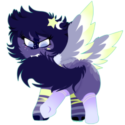 Size: 894x894 | Tagged: safe, artist:vanillaswirl6, imported from derpibooru, oc, oc only, oc:lunar, pegasus, pony, biting, clothes, commission, female, fluffy, solo, stockings, tail bite, thigh highs
