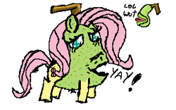 Size: 640x400 | Tagged: safe, artist:topben, imported from derpibooru, fluttershy, original species, pegasus, biting pear of salamanca, flutterpear, food, food transformation, lol, lolwut, pear, shitposting, simple background, transformation, wat, white background, yay