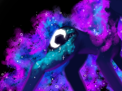 Size: 4128x3096 | Tagged: safe, artist:livitoza, imported from derpibooru, princess luna, alicorn, pony, black background, cutie mark, ethereal mane, face not visible, female, galaxy mane, high res, mare, simple background, solo, starry mane