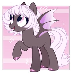 Size: 1938x1983 | Tagged: safe, artist:rerorir, imported from derpibooru, oc, oc only, bat pony, pony, female, mare, raised hoof, solo