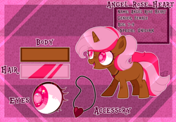 Size: 5000x3481 | Tagged: safe, artist:mint-light, artist:sugaryicecreammlp, imported from derpibooru, oc, oc only, oc:angel rose heart, pony, unicorn, female, filly, reference sheet, solo