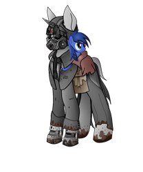 Size: 900x1080 | Tagged: safe, imported from derpibooru, oc, oc only, oc:carla, oc:crossover, pony, 2020 community collab, derpibooru community collaboration, armor, helmet, horn, mud, solo, transparent background