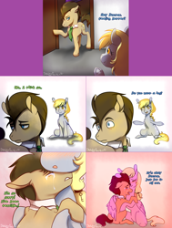 Size: 1702x2254 | Tagged: safe, artist:sketchygarden, imported from derpibooru, derpy hooves, doctor whooves, time turner, pony, lovestruck derpy, crying, hug