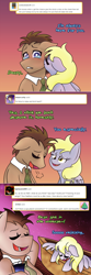 Size: 750x2254 | Tagged: safe, artist:thecrystalring, imported from derpibooru, derpy hooves, doctor whooves, time turner, pony, lovestruck derpy, cheek kiss, kiss on the cheek, kissing, spa