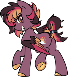 Size: 1280x1440 | Tagged: safe, artist:spheedc, imported from derpibooru, oc, oc only, oc:blazing sunset, pegasus, pony, commission, digital art, simple background, solo, transparent background
