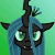 Size: 50x50 | Tagged: safe, artist:auroraswirls, imported from derpibooru, queen chrysalis, changeling, changeling queen, animated, bouncing, bust, female, gif, gif for breezies, gradient background, picture for breezies, solo