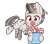 Size: 2000x1750 | Tagged: safe, artist:higgly-chan, imported from derpibooru, oc, oc only, oc:mcmiag, pony, zebra, box, candy, candy cane, chibi, christmas, cute, food, holiday, red eyes, simple background, solo, sticky note, transparent background