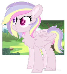 Size: 1875x2070 | Tagged: safe, artist:rerorir, imported from derpibooru, oc, oc only, oc:pink cloud, pegasus, pony, base used, female, heterochromia, mare, solo