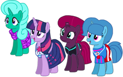 Size: 1283x812 | Tagged: safe, artist:徐詩珮, imported from derpibooru, fizzlepop berrytwist, glitter drops, spring rain, tempest shadow, twilight sparkle, alicorn, unicorn, series:sprglitemplight diary, series:sprglitemplight life jacket days, series:springshadowdrops diary, series:springshadowdrops life jacket days, alternate universe, base used, bisexual, broken horn, clothes, cute, equestria girls outfit, female, glitterbetes, glitterlight, glittershadow, horn, lesbian, lifeguard, lifeguard spring rain, polyamory, shipping, simple background, sprglitemplight, springbetes, springdrops, springlight, springshadow, springshadowdrops, swimsuit, tempestbetes, tempestlight, transparent background, twilight sparkle (alicorn)