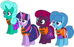 Size: 1286x823 | Tagged: safe, artist:徐詩珮, imported from derpibooru, fizzlepop berrytwist, glitter drops, spring rain, tempest shadow, twilight sparkle, alicorn, unicorn, series:sprglitemplight diary, series:sprglitemplight life jacket days, series:springshadowdrops diary, series:springshadowdrops life jacket days, alternate universe, base used, bisexual, broken horn, clothes, cute, equestria girls outfit, female, glitterbetes, glitterlight, glittershadow, horn, lesbian, lifeguard, lifeguard spring rain, lifejacket, polyamory, shipping, simple background, sprglitemplight, springbetes, springdrops, springlight, springshadow, springshadowdrops, swimsuit, tempestbetes, tempestlight, transparent background, twilight sparkle (alicorn)