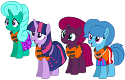 Size: 1282x826 | Tagged: safe, artist:徐詩珮, imported from derpibooru, fizzlepop berrytwist, glitter drops, spring rain, tempest shadow, twilight sparkle, alicorn, unicorn, series:sprglitemplight diary, series:sprglitemplight life jacket days, series:springshadowdrops diary, series:springshadowdrops life jacket days, alternate universe, base used, bisexual, broken horn, clothes, cute, equestria girls outfit, female, glitterbetes, glitterlight, glittershadow, horn, lesbian, lifeguard, lifeguard spring rain, lifejacket, polyamory, shipping, simple background, sprglitemplight, springbetes, springdrops, springlight, springshadow, springshadowdrops, swimsuit, tempestbetes, tempestlight, transparent background, twilight sparkle (alicorn)