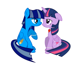 Size: 5000x4500 | Tagged: safe, artist:northernthestar, imported from derpibooru, twilight sparkle, oc, oc:falling star, alicorn, pony, absurd resolution, canon x oc, female, male, simple background, straight, transparent background, twilight sparkle (alicorn)