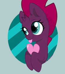 Size: 1280x1469 | Tagged: safe, artist:mezairplush, imported from derpibooru, tempest shadow, pony, cute, female, heart, solo, tempestbetes, tongue out