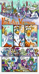 Size: 647x1235 | Tagged: safe, artist:lytlethelemur, imported from derpibooru, princess cadance, princess flurry heart, shining armor, spike, sunburst, twilight sparkle, oc, oc:champion, oc:gimbal lock, oc:nutmeg, alicorn, dragon, earth pony, pegasus, pony, unicorn, baby yoda, christmas, christmas tree, clothes, comic, costume, crying, crystal empire, discount, glowing horn, grogu, hat, holiday, horn, i can't believe it's not idw, magic, ornament, present, raspberry, santa costume, santa hat, scotch tape, shocked, star wars, telekinesis, tongue out, tree, twilight sparkle (alicorn), winged spike, wings, wishlist